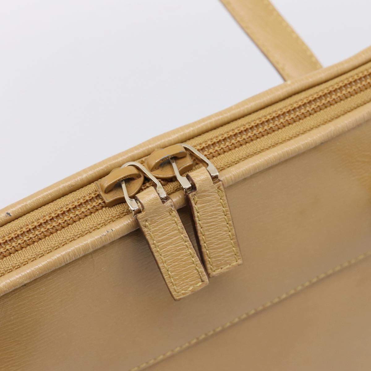 GUCCI Tote Bag Leather Beige Gold Tone 002 1122 2684 Auth ep15761