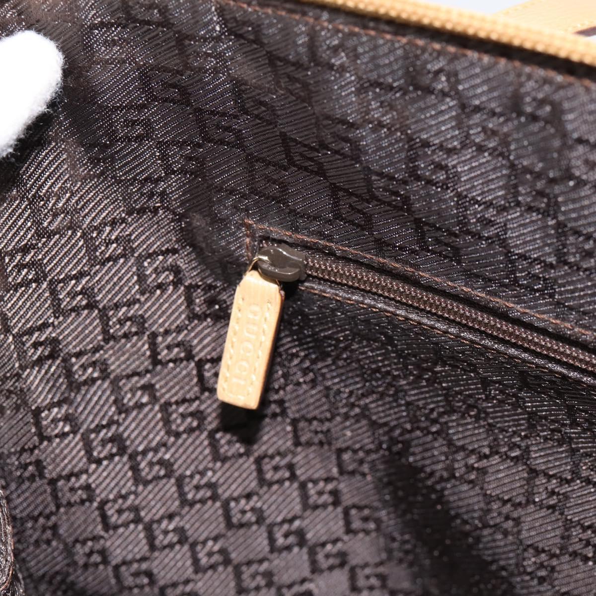GUCCI Tote Bag Leather Beige Gold Tone 002 1122 2684 Auth ep15761