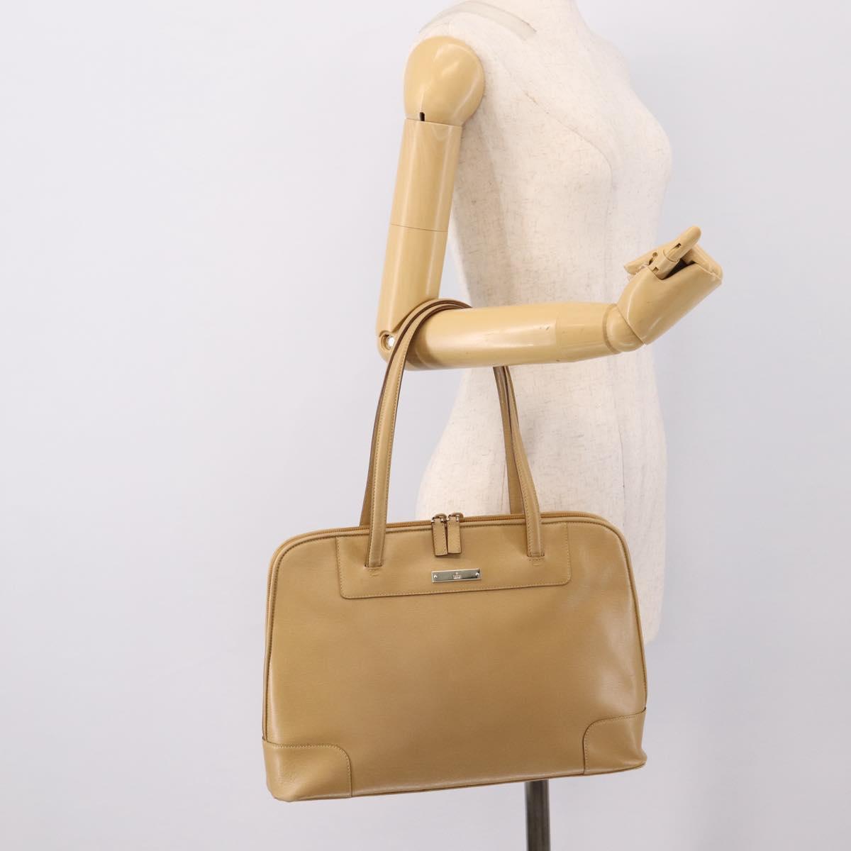 GUCCI Tote Bag Leather Beige Gold Tone 002 1122 2684 Auth ep15761