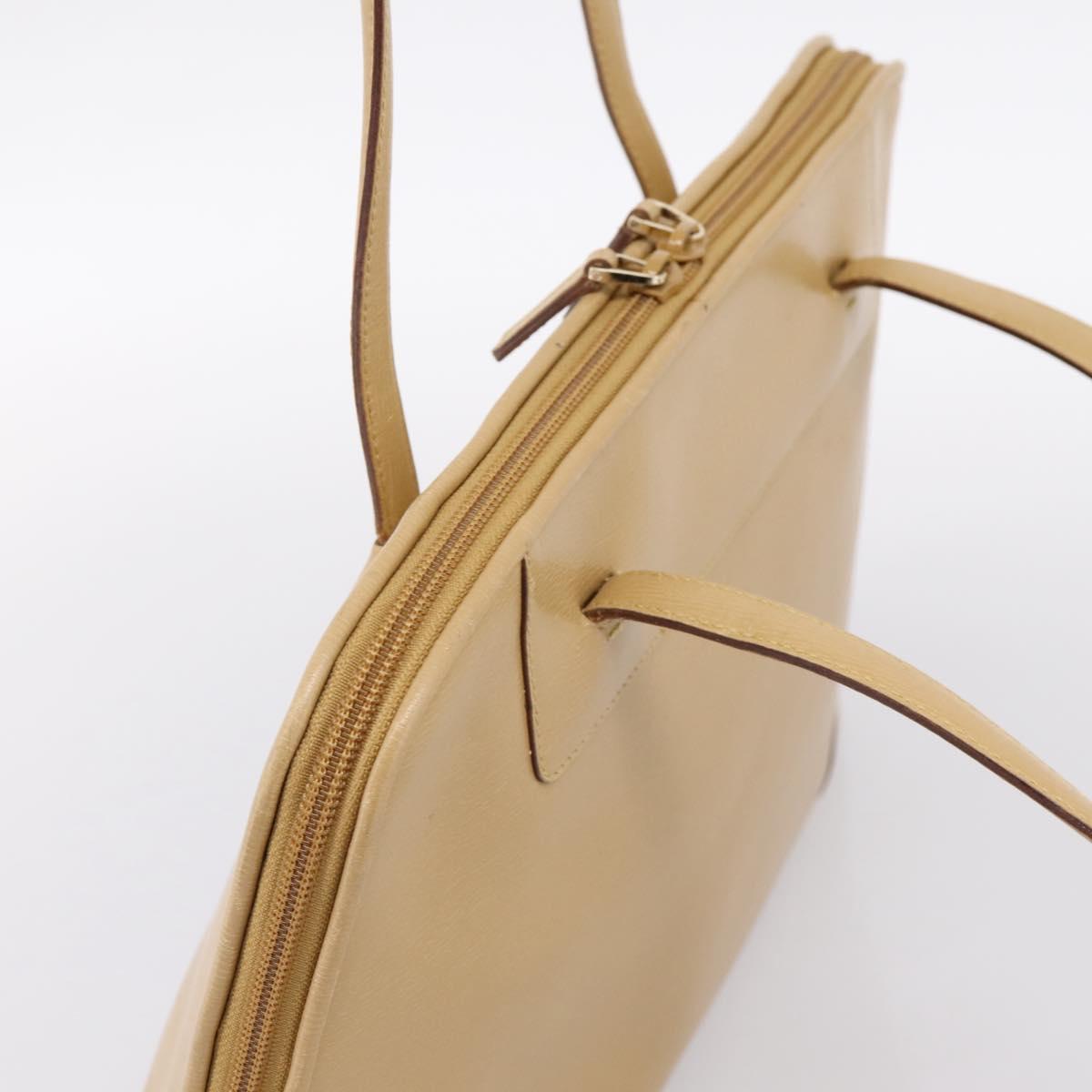 GUCCI Tote Bag Leather Beige Gold Tone 002 1122 2684 Auth ep15761