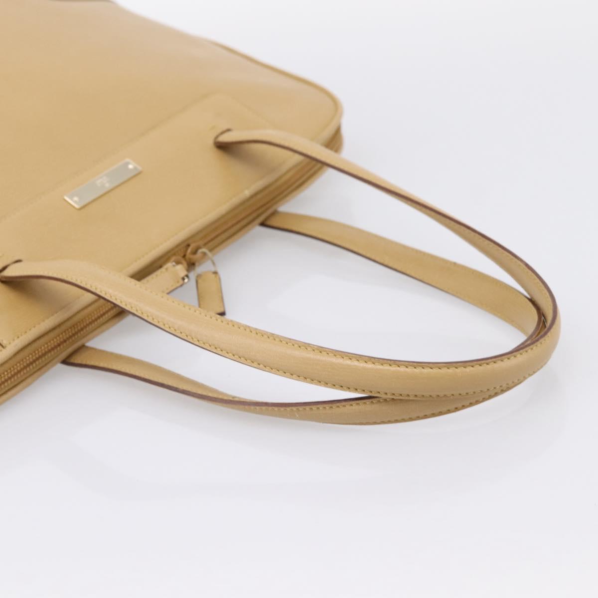 GUCCI Tote Bag Leather Beige Gold Tone 002 1122 2684 Auth ep15761