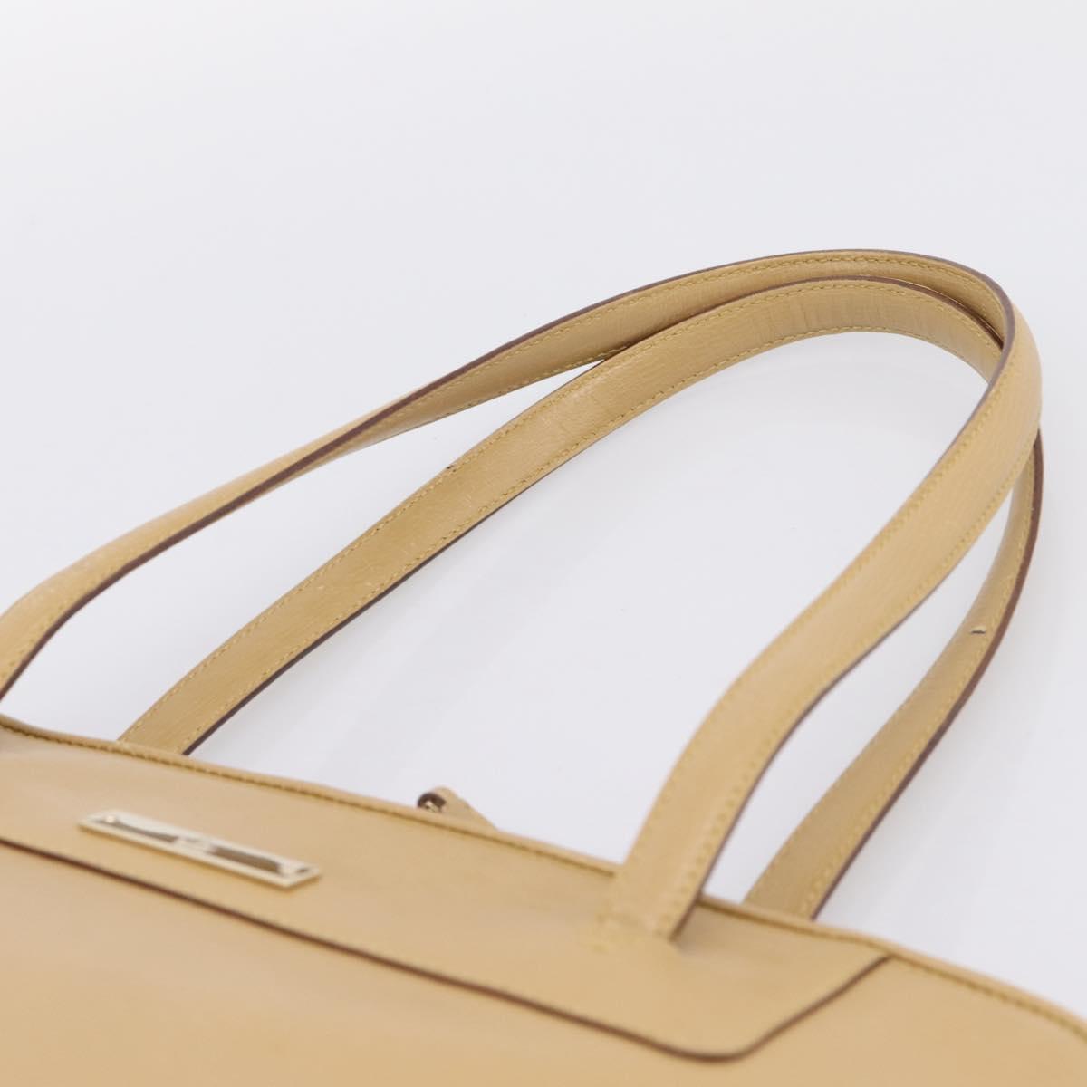 GUCCI Tote Bag Leather Beige Gold Tone 002 1122 2684 Auth ep15761