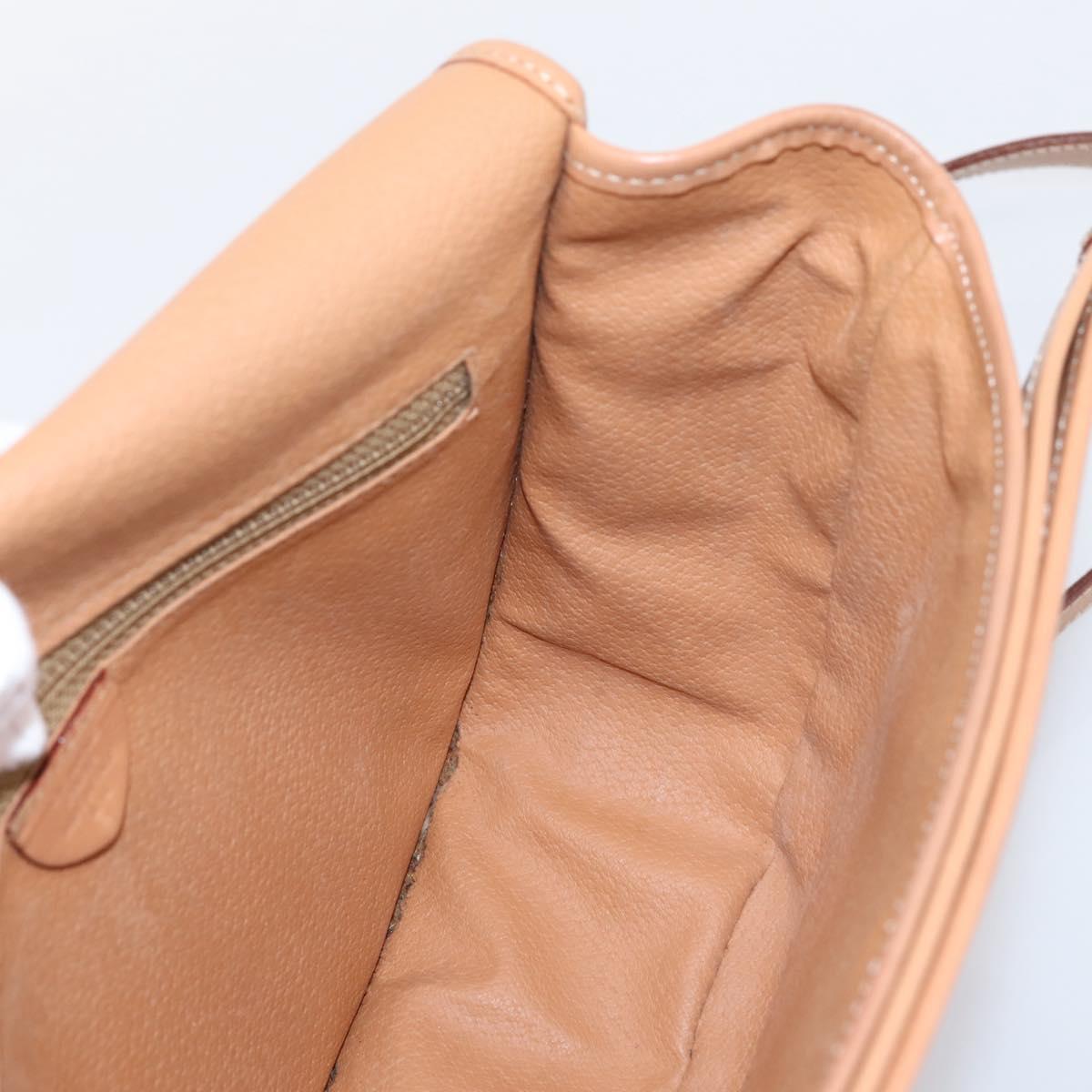 CELINE Macadam Shoulder Bag PVC Leather Brown Gold Tone Auth ep15762