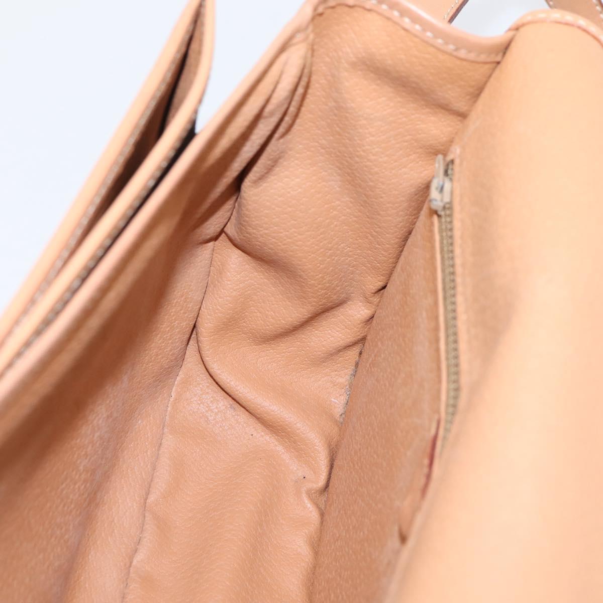 CELINE Macadam Shoulder Bag PVC Leather Brown Gold Tone Auth ep15762