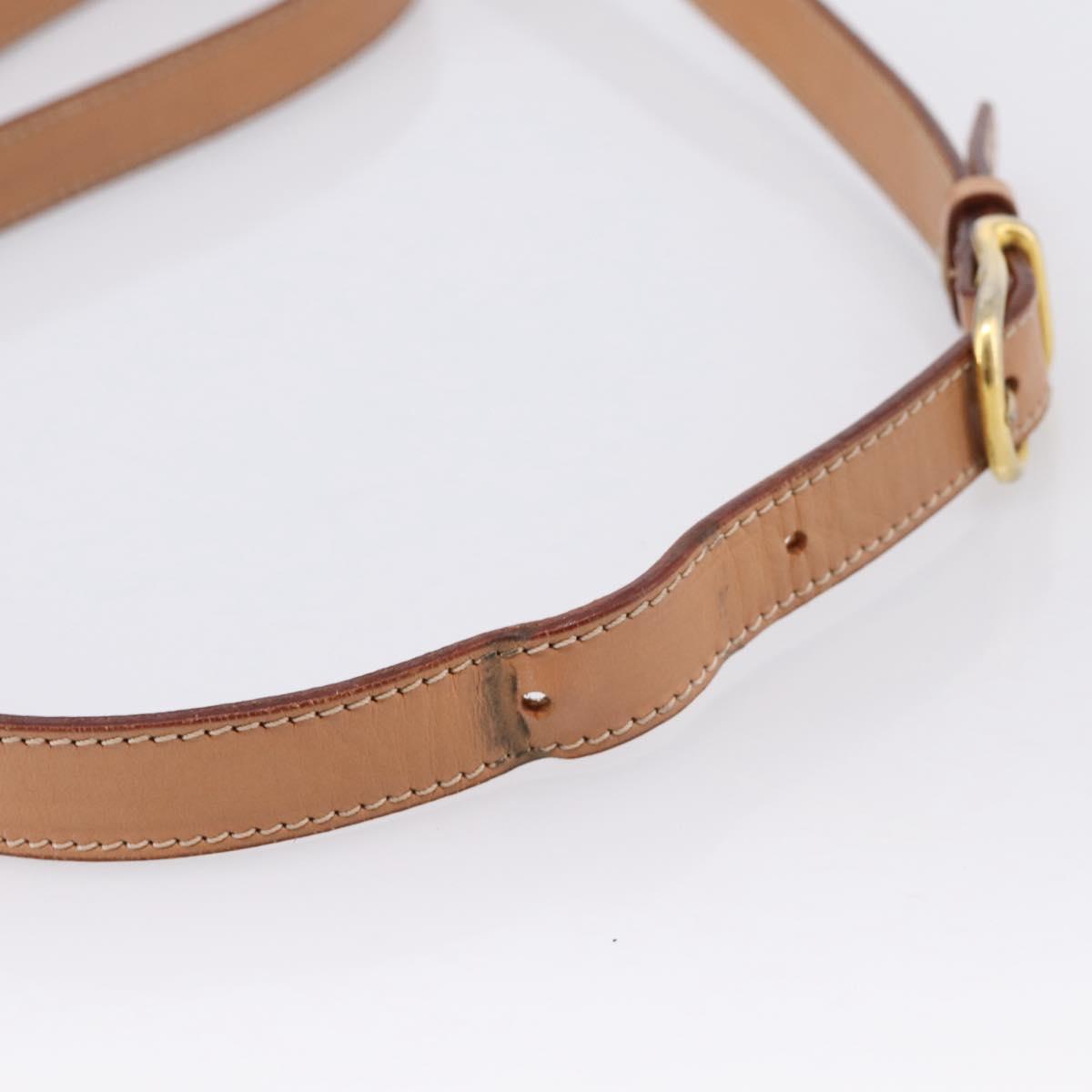 CELINE Macadam Shoulder Bag PVC Leather Brown Gold Tone Auth ep15762