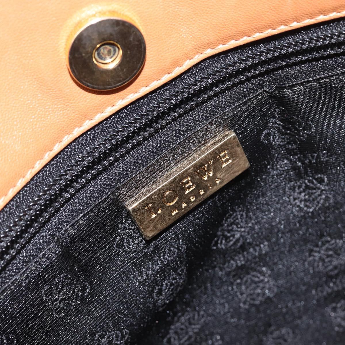 LOEWE Hand Bag Leather Beige Auth ep15763