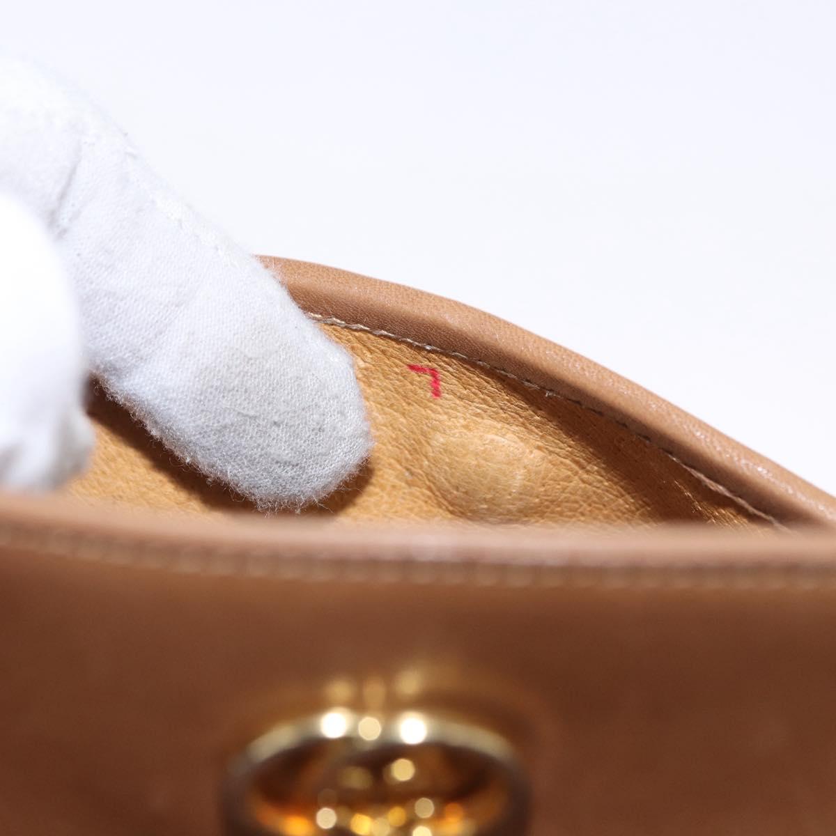 GUCCI Micro GG Canvas Shoulder Bag Beige Gold Tone Auth ep15764