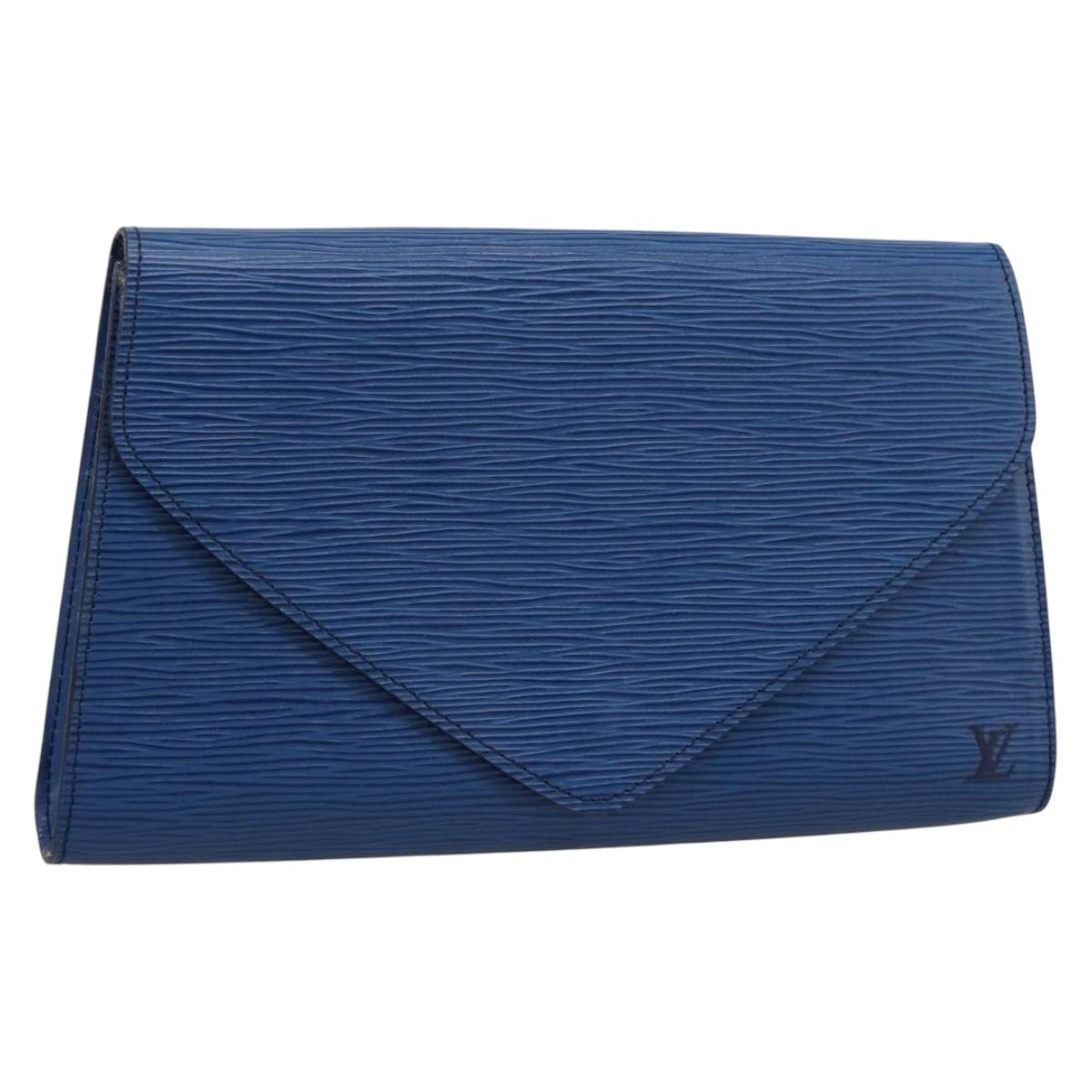 LOUIS VUITTON Epi Art Deco Clutch Bag Blue M52635 LV Auth ep15765A