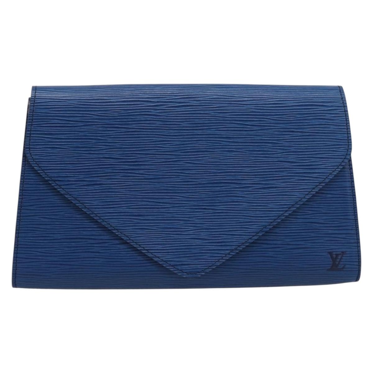 LOUIS VUITTON Epi Art Deco Clutch Bag Blue M52635 LV Auth ep15765A