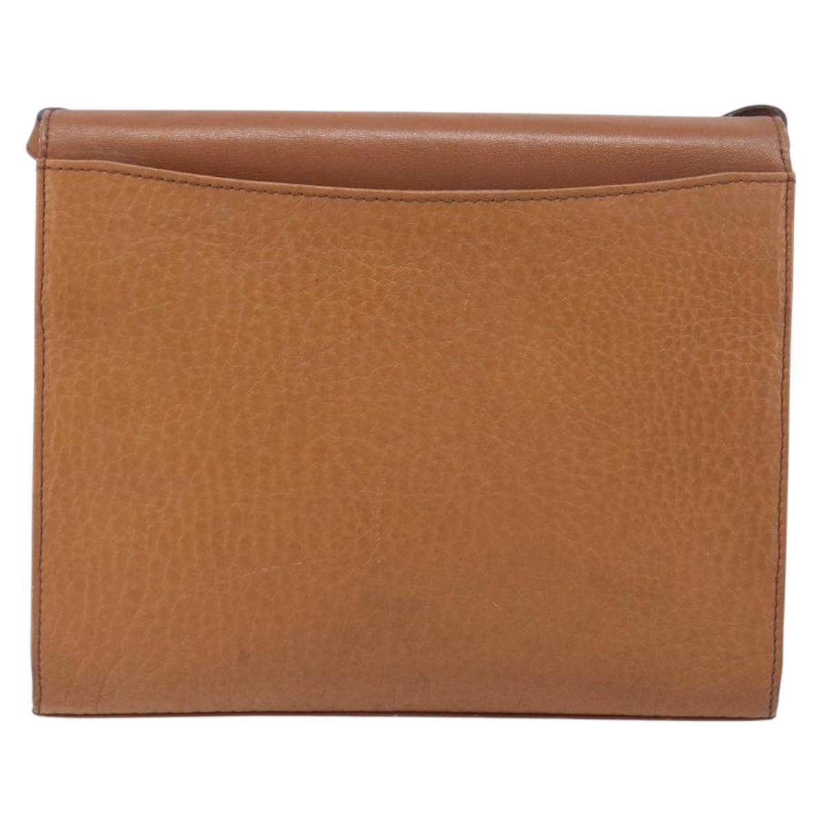 Burberrys Shoulder Bag Leather Brown Gold Tone Auth ep15766