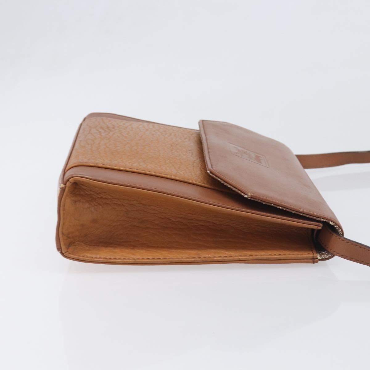 Burberrys Shoulder Bag Leather Brown Gold Tone Auth ep15766