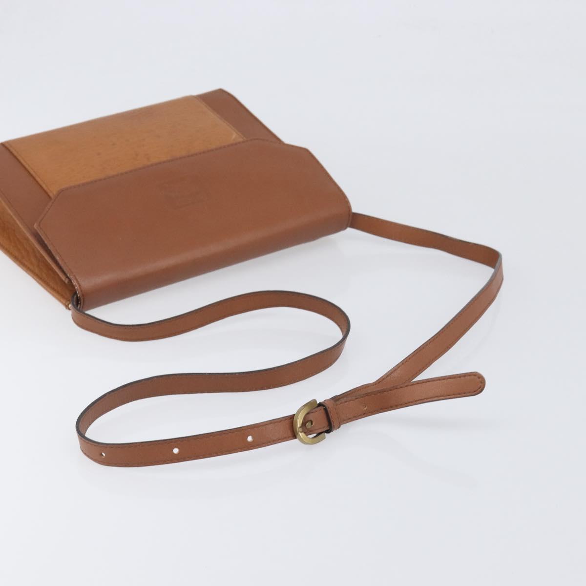 Burberrys Shoulder Bag Leather Brown Gold Tone Auth ep15766
