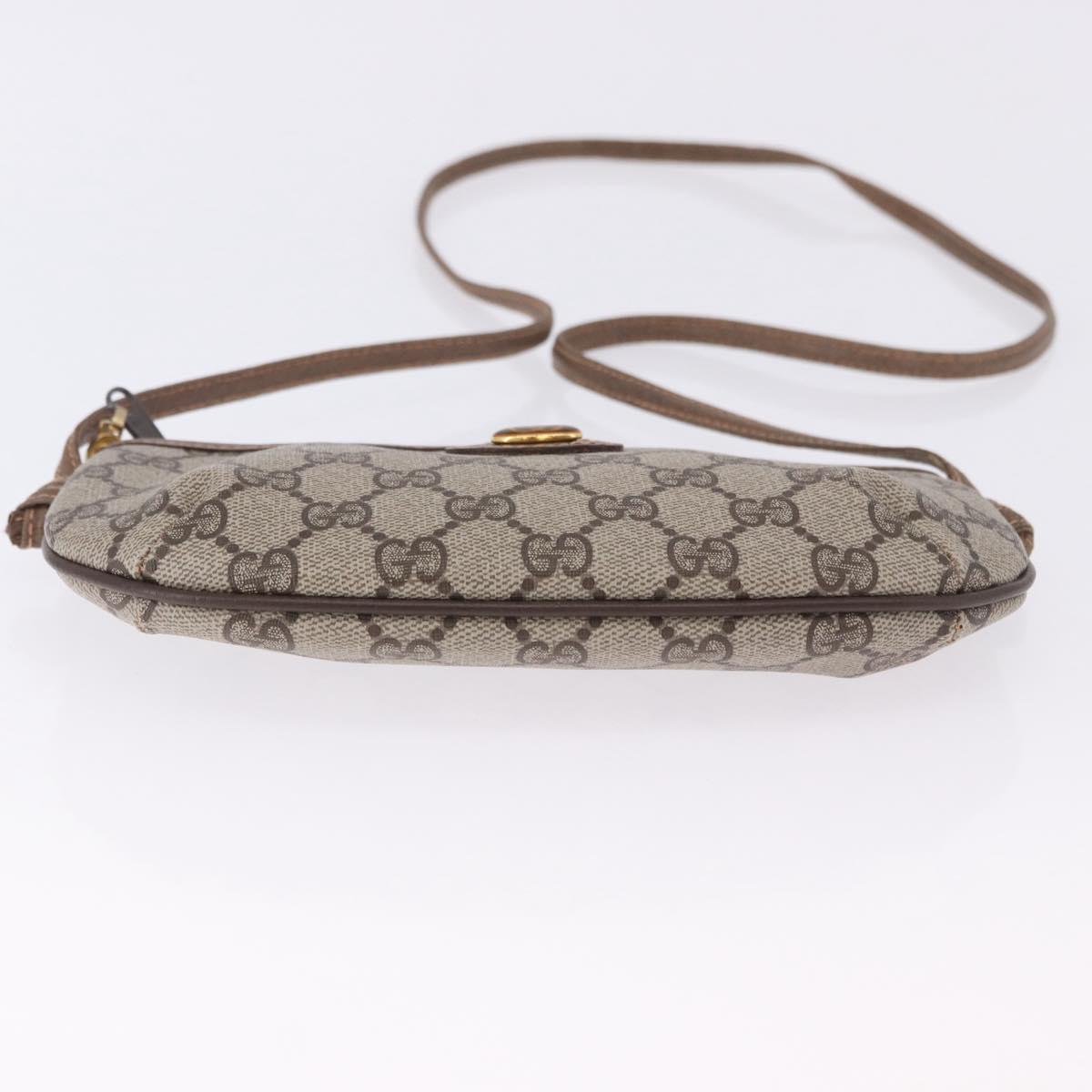GUCCI GG Supreme Shoulder Bag PVC Leather Beige 378 001 4643 Auth ep15769