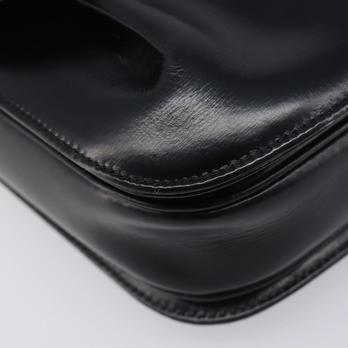 LOEWE Shoulder Bag Leather Black Gold Tone Auth ep15772