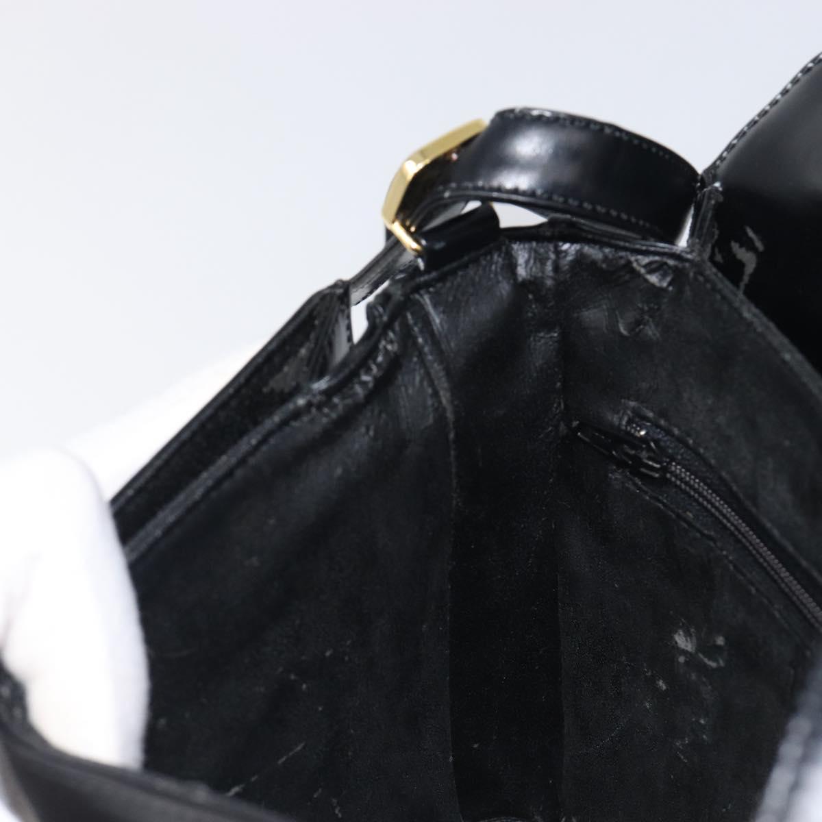 LOEWE Shoulder Bag Leather Black Gold Tone Auth ep15772