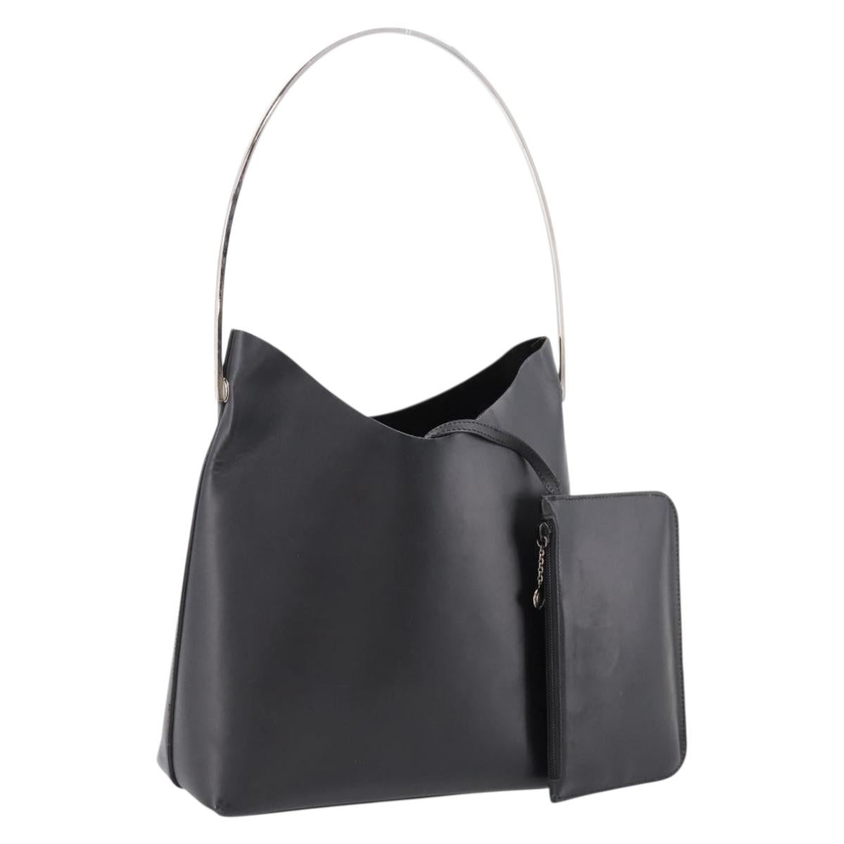 GUCCI Shoulder Bag Leather Black Silver 001 2123 1943 Auth ep15774
