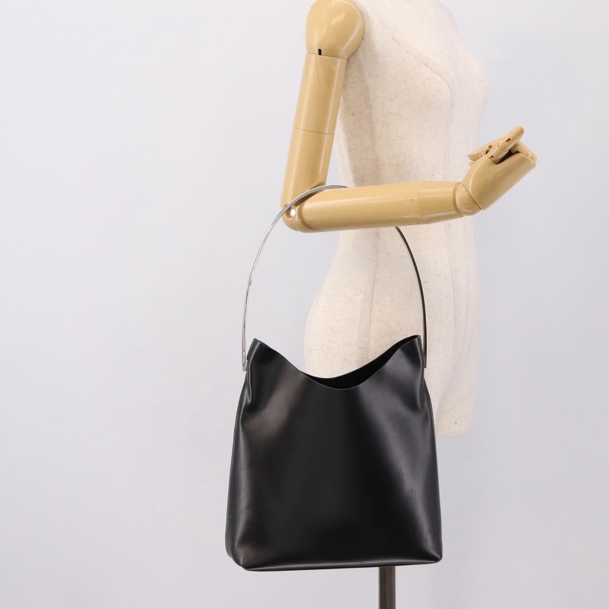 GUCCI Shoulder Bag Leather Black Silver 001 2123 1943 Auth ep15774