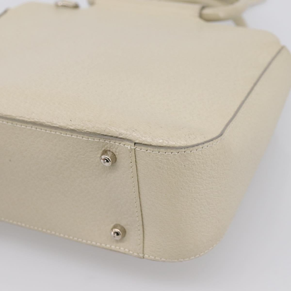 GUCCI Hand Bag Leather Ivory Silver 000 2058 0308 5 Auth ep15778