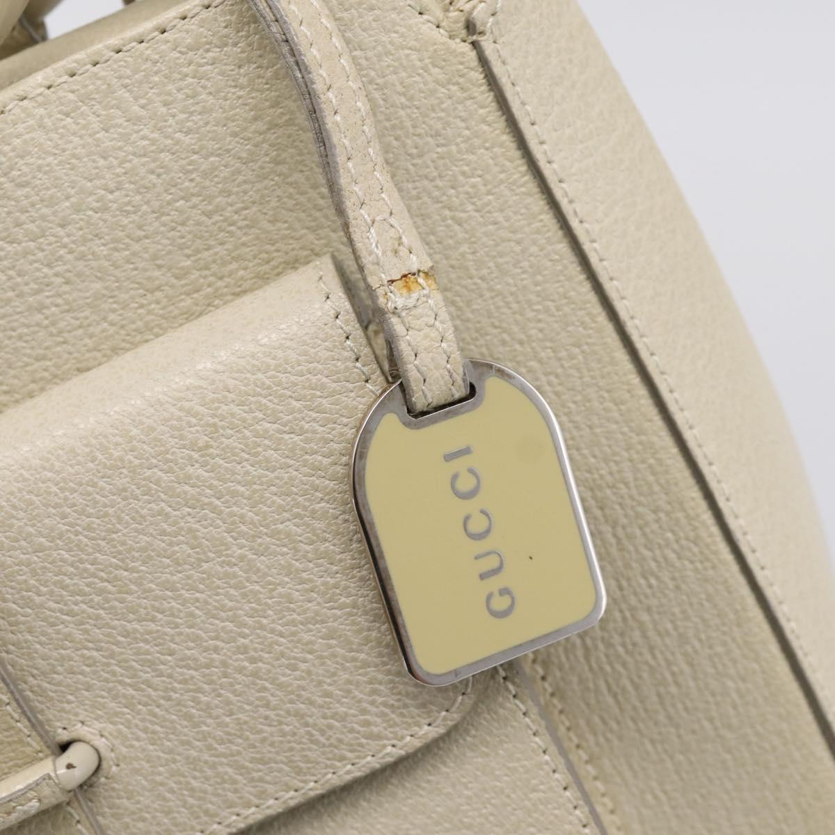 GUCCI Hand Bag Leather Ivory Silver 000 2058 0308 5 Auth ep15778