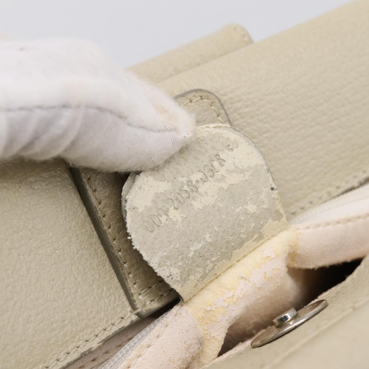 GUCCI Hand Bag Leather Ivory Silver 000 2058 0308 5 Auth ep15778