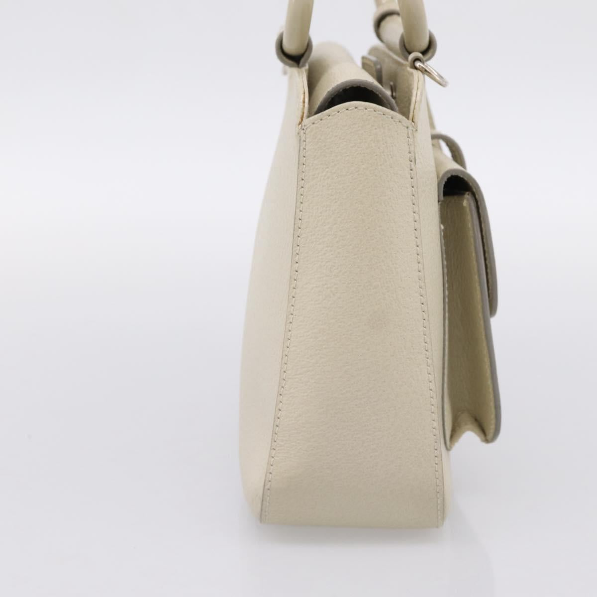 GUCCI Hand Bag Leather Ivory Silver 000 2058 0308 5 Auth ep15778