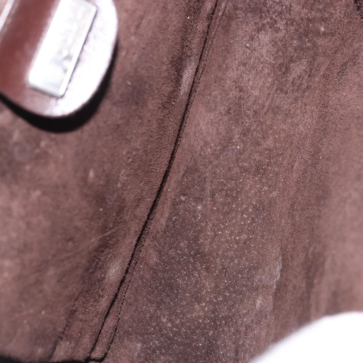 GUCCI Shoulder Bag Leather Brown Silver 004 01 0296 Auth ep15780