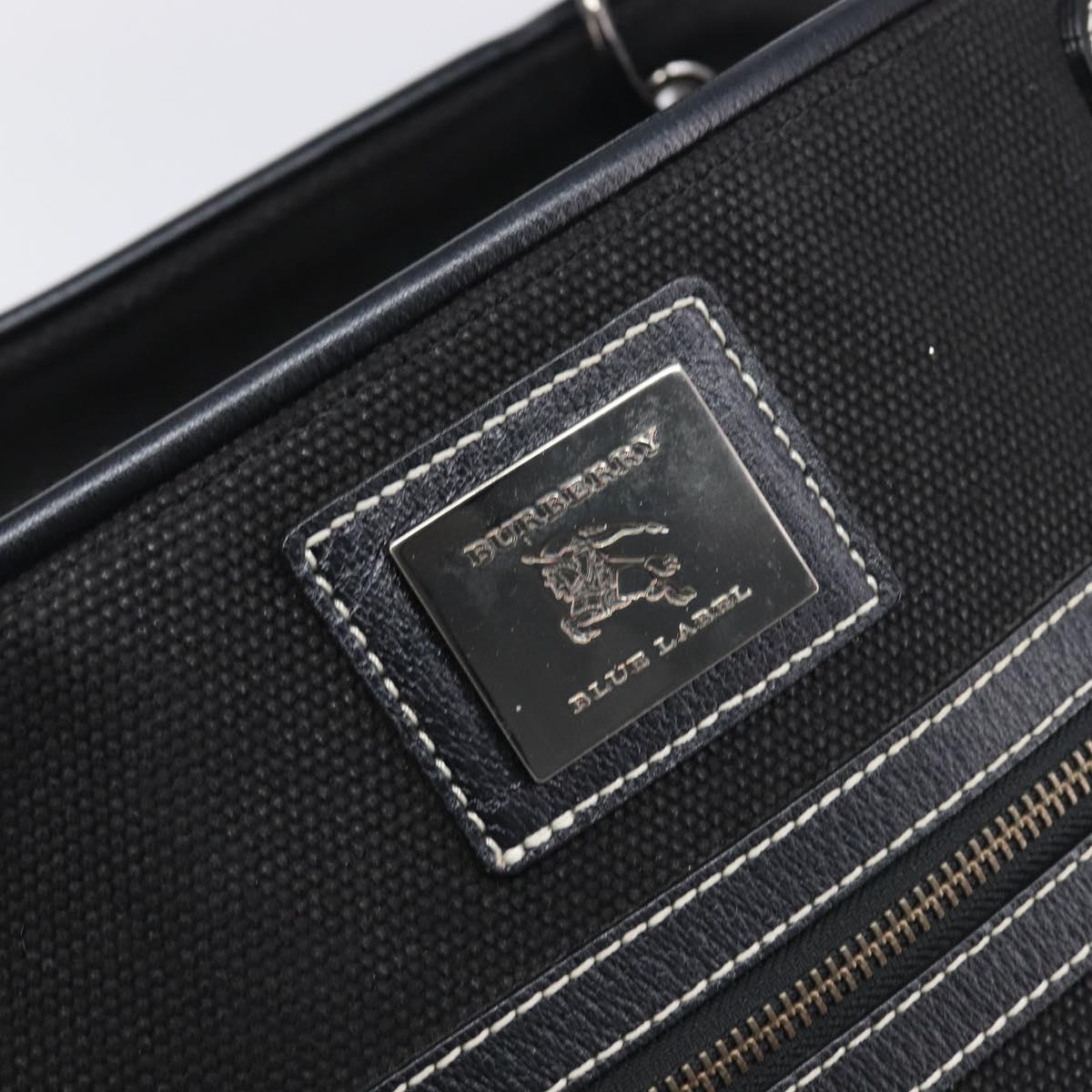 BURBERRY Hand Bag Canvas Black Silver Auth ep15781