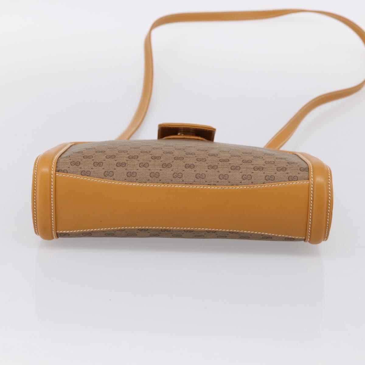 GUCCI Micro GG Canvas Shoulder Bag PVC Beige Gold Tone 004 113 0364 Auth ep15782