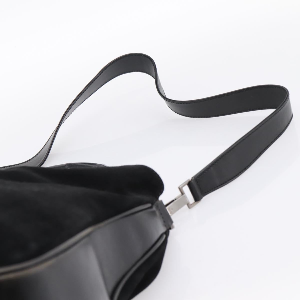 GUCCI Bamboo Hand Bag Suede 2way Black Silver 001 1577 Auth ep15783