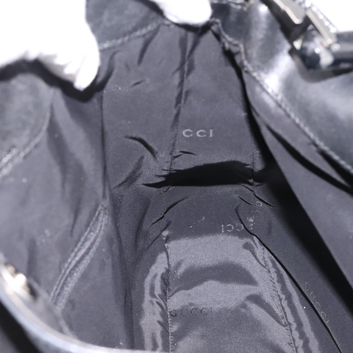 GUCCI Bamboo Hand Bag Suede 2way Black Silver 001 1577 Auth ep15783