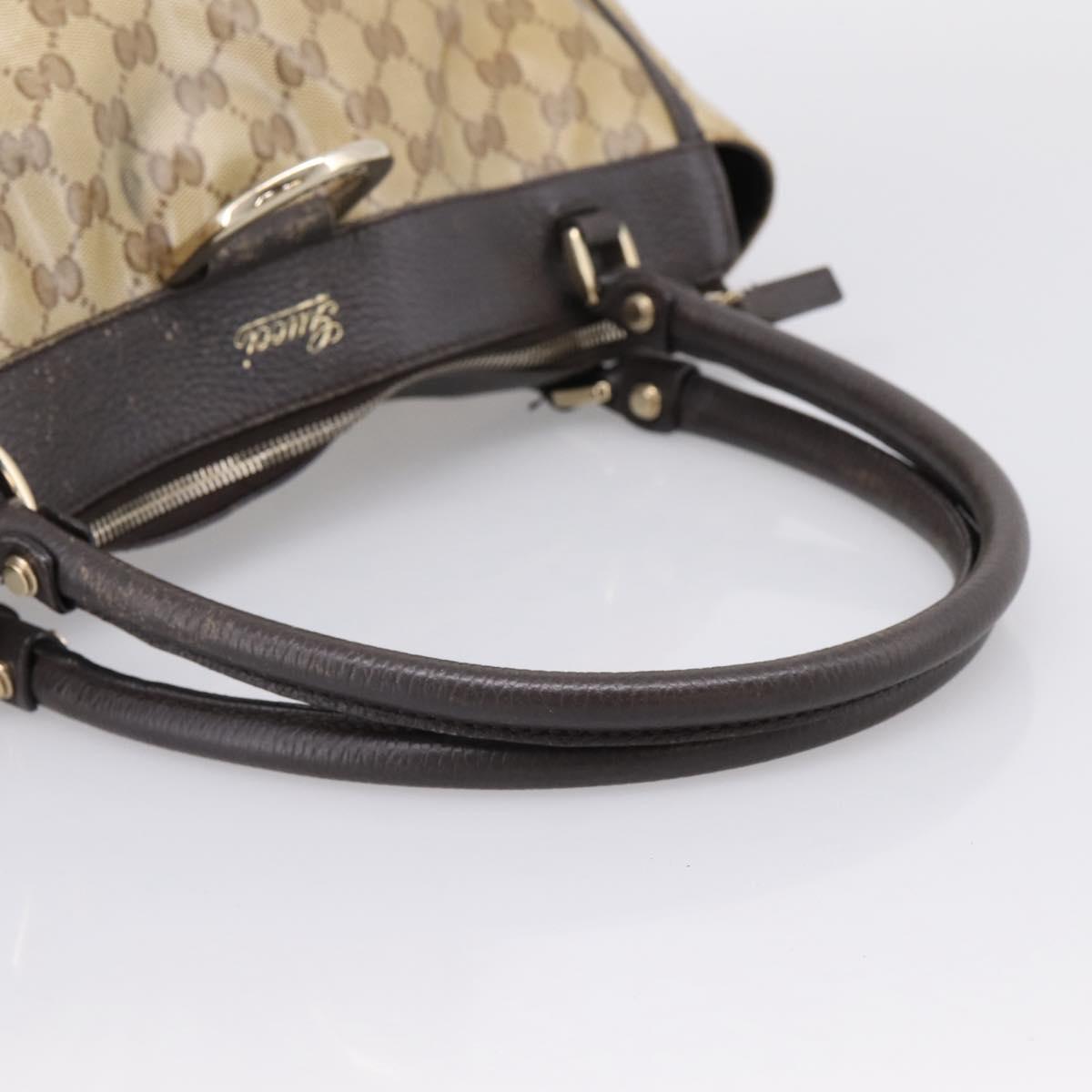 GUCCI GG Crystal Hand Bag Coated Canvas Outlet Beige Gold 327787 Auth ep15785