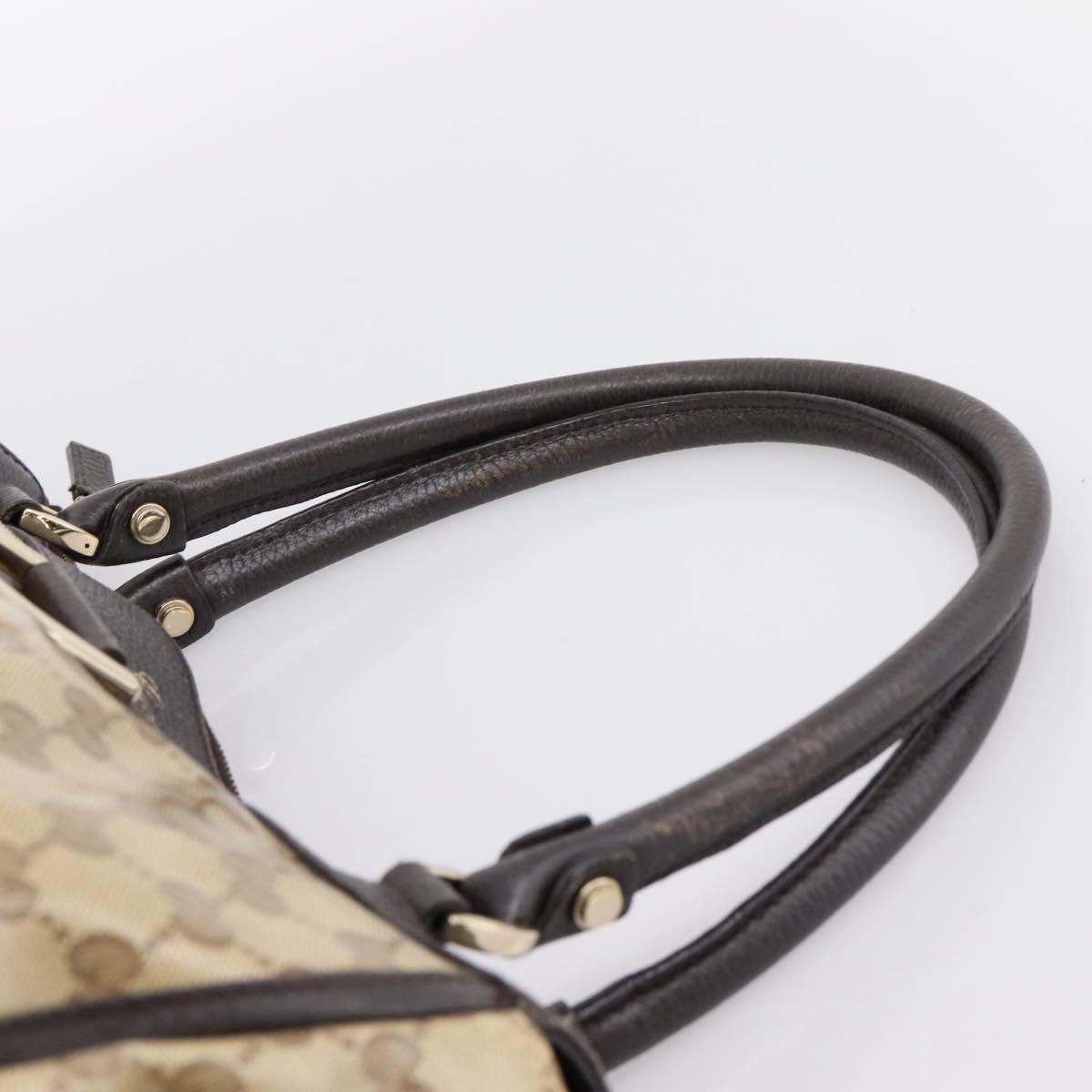 GUCCI GG Crystal Hand Bag Coated Canvas Outlet Beige Gold 327787 Auth ep15785