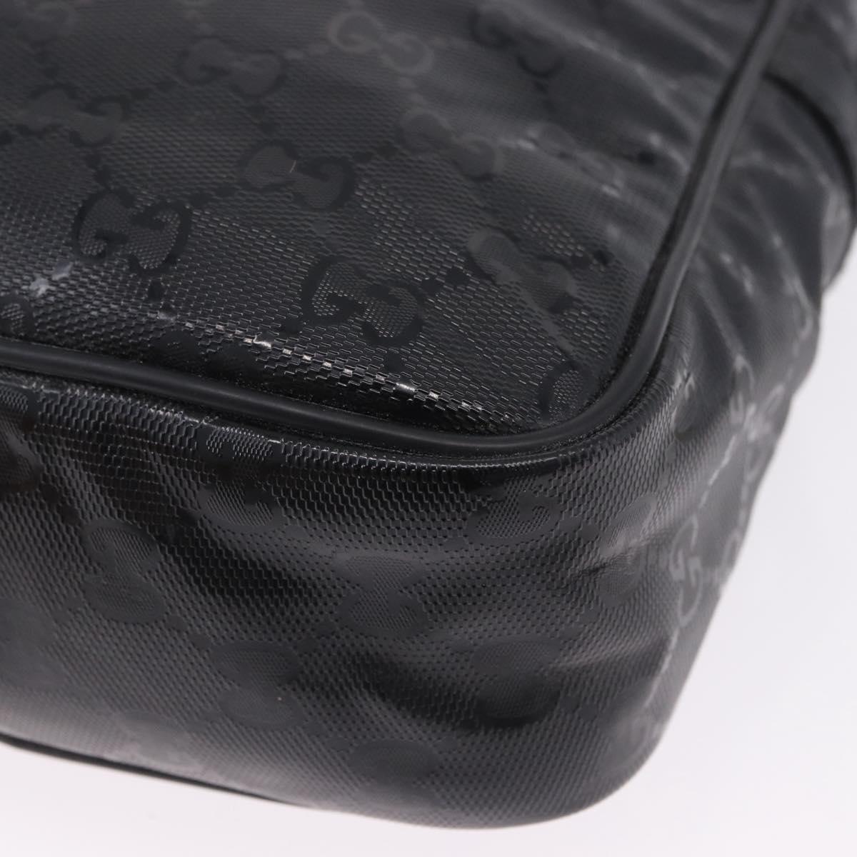 GUCCI GG Implementation Shoulder Bag PVC Black Silver 233268 Auth ep15789