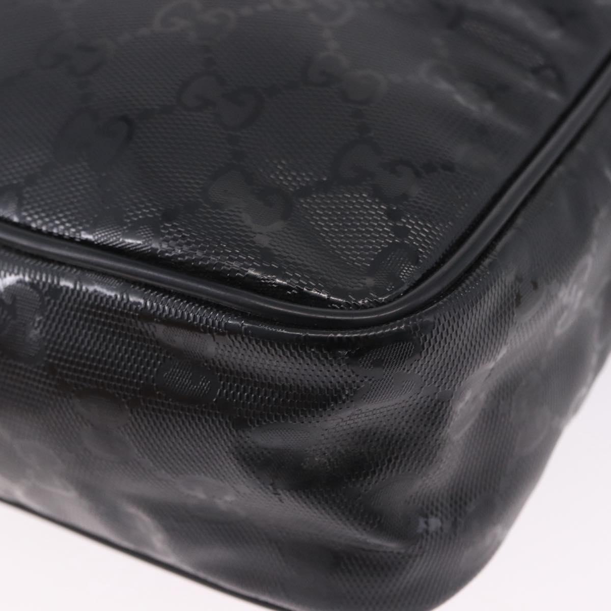 GUCCI GG Implementation Shoulder Bag PVC Black Silver 233268 Auth ep15789