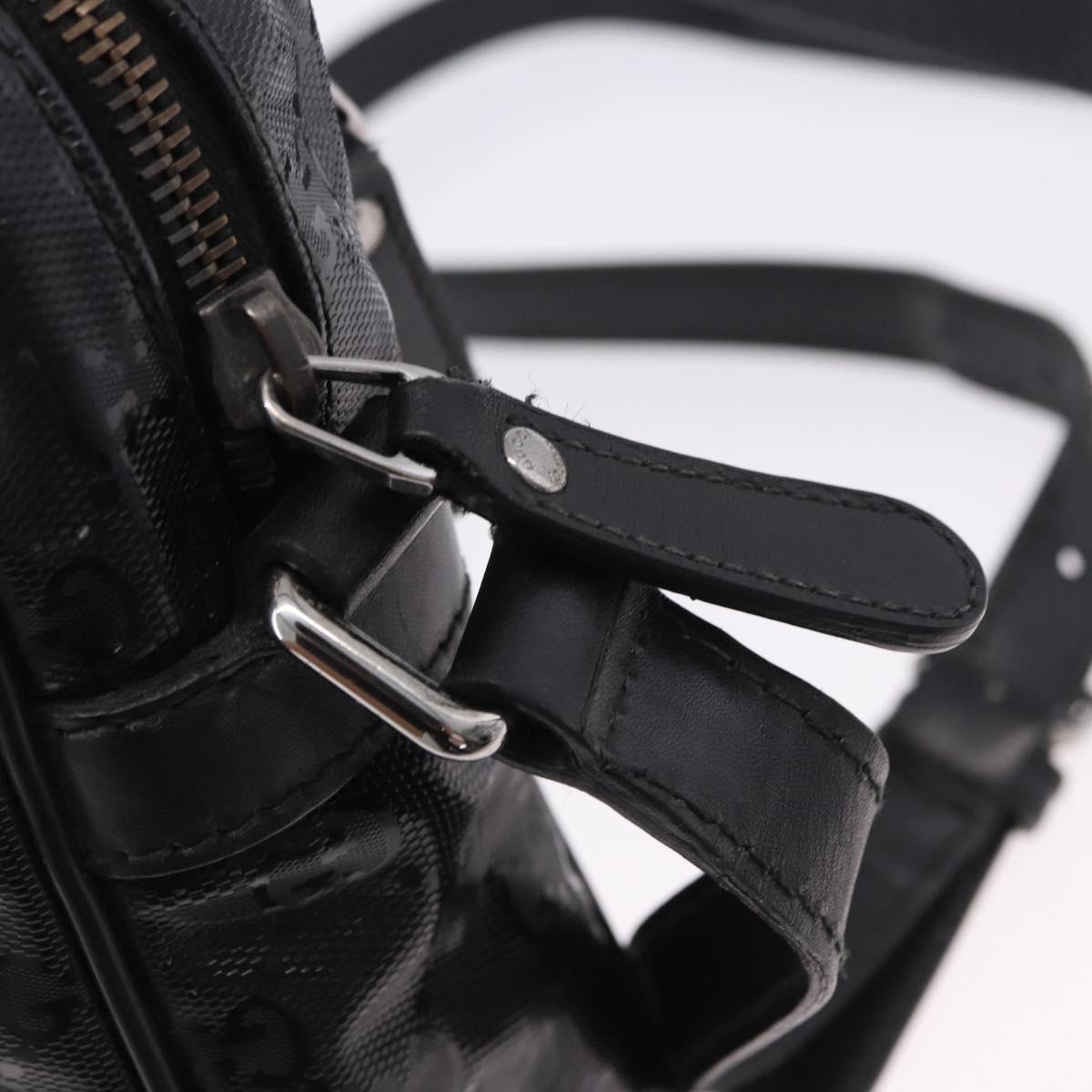 GUCCI GG Implementation Shoulder Bag PVC Black Silver 233268 Auth ep15789
