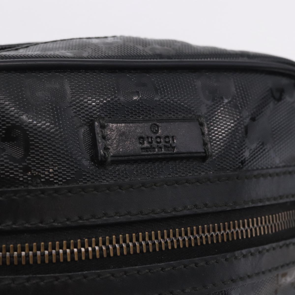 GUCCI GG Implementation Shoulder Bag PVC Black Silver 233268 Auth ep15789