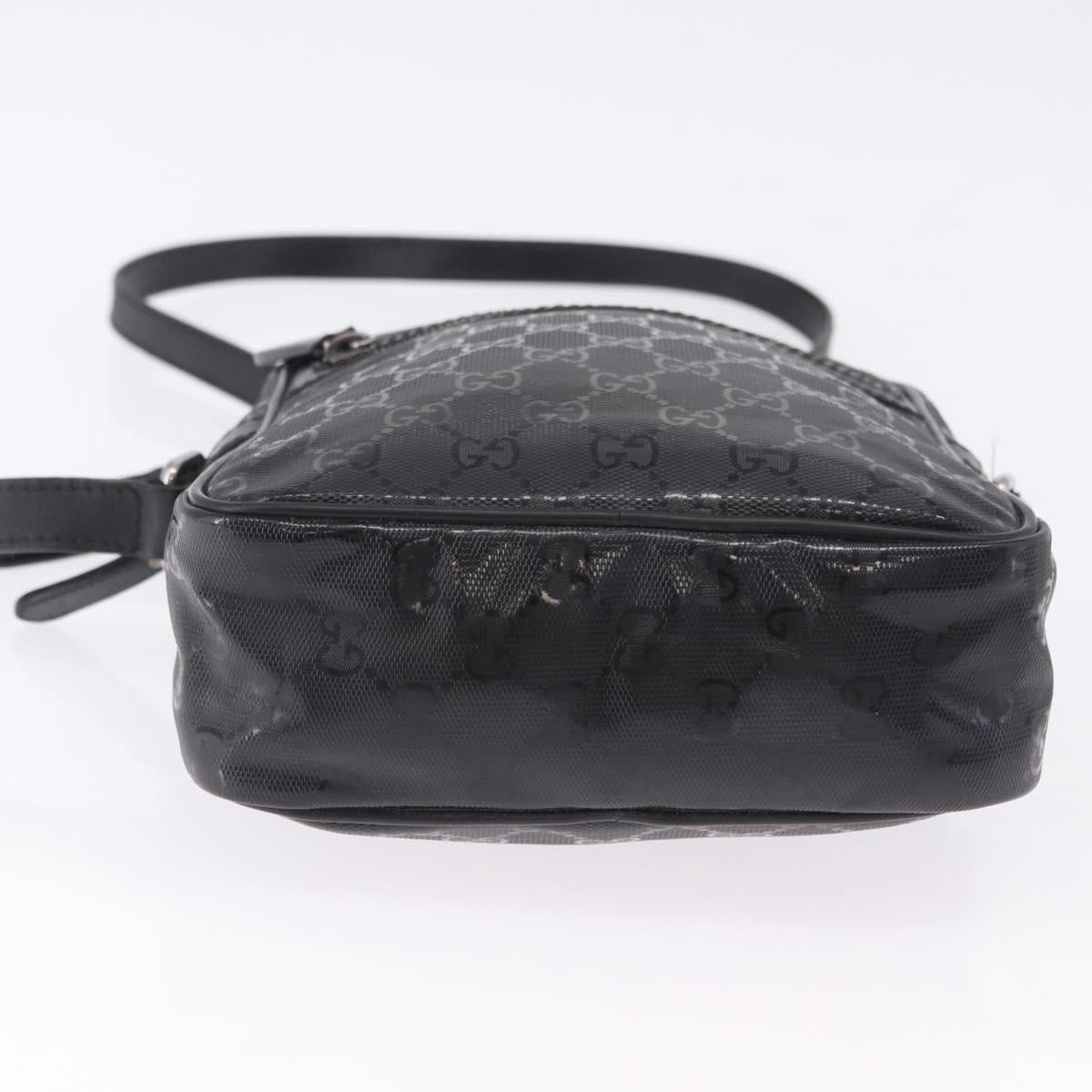 GUCCI GG Implementation Shoulder Bag PVC Black Silver 233268 Auth ep15789