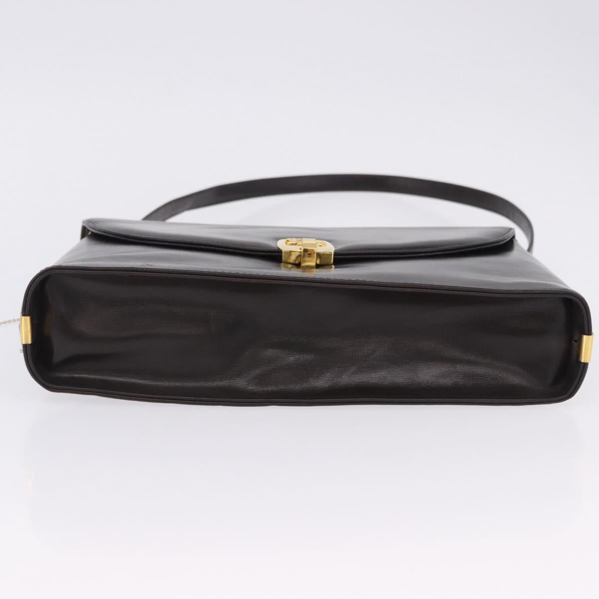 Christian Dior Hand Bag Leather 2way Brown Gold Tone Auth ep15792A