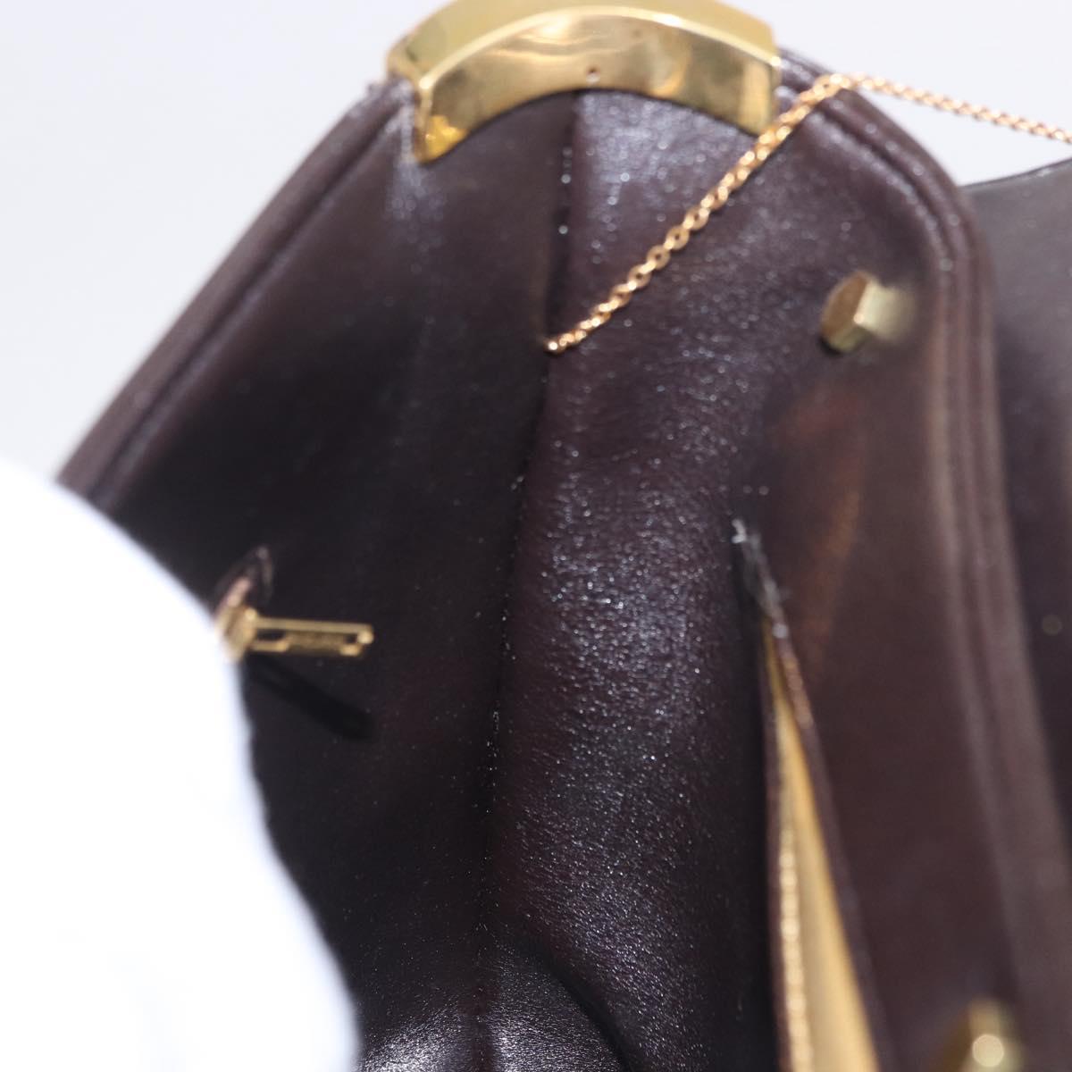 Christian Dior Hand Bag Leather 2way Brown Gold Tone Auth ep15792A