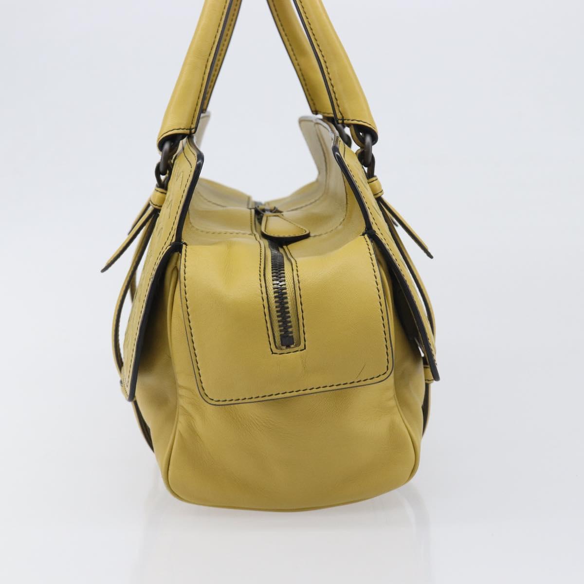 BOTTEGA VENETA INTRECCIATO Hand Bag Leather Yellow Auth ep15794V