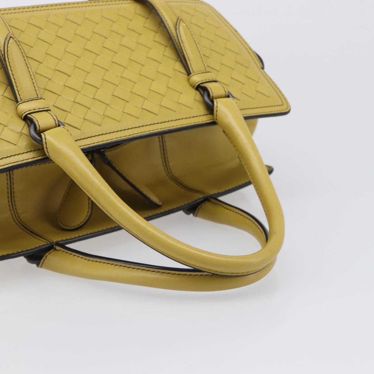 BOTTEGA VENETA INTRECCIATO Hand Bag Leather Yellow Auth ep15794V