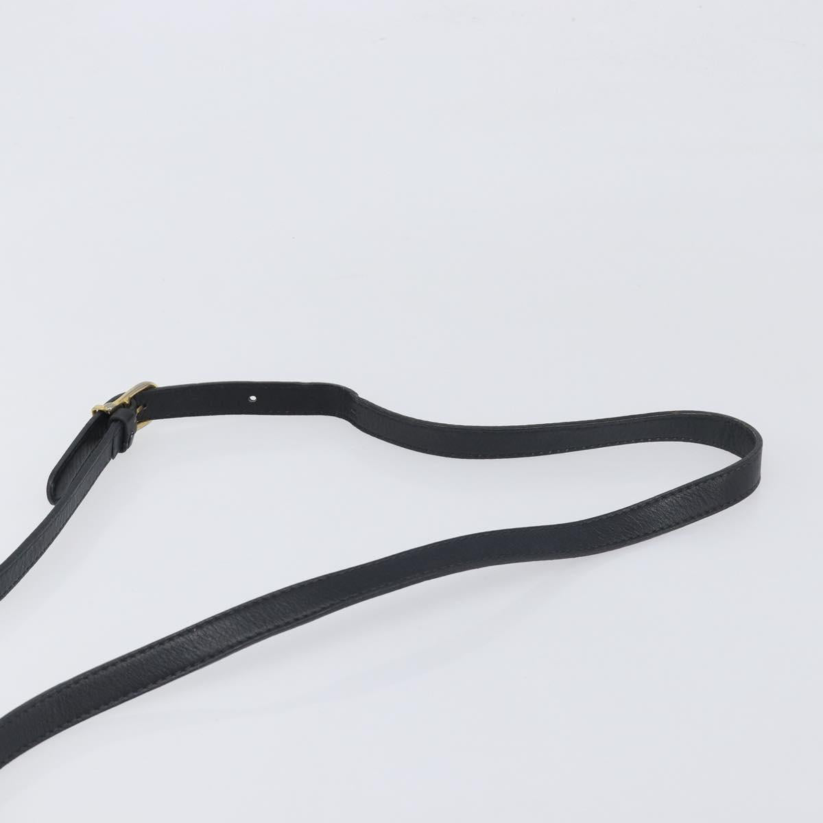 CELINE Shoulder Bag Leather Black Gold Tone Auth ep15799