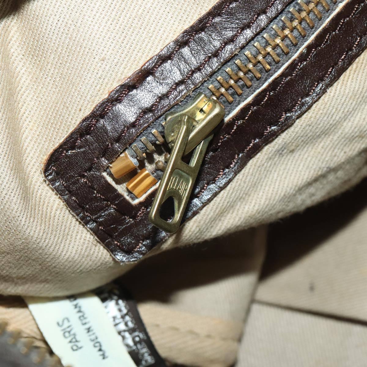 Christian Dior Trotter Boston Bag Suede Brown Gold Tone Auth ep15800