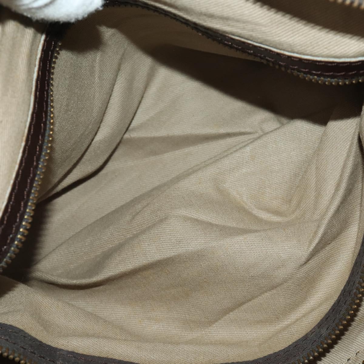 Christian Dior Trotter Boston Bag Suede Brown Gold Tone Auth ep15800