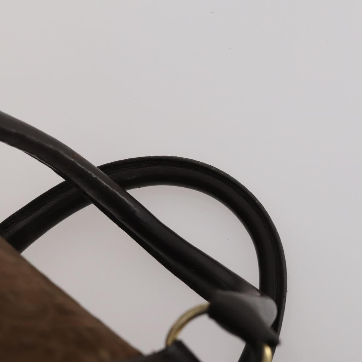 Christian Dior Trotter Boston Bag Suede Brown Gold Tone Auth ep15800