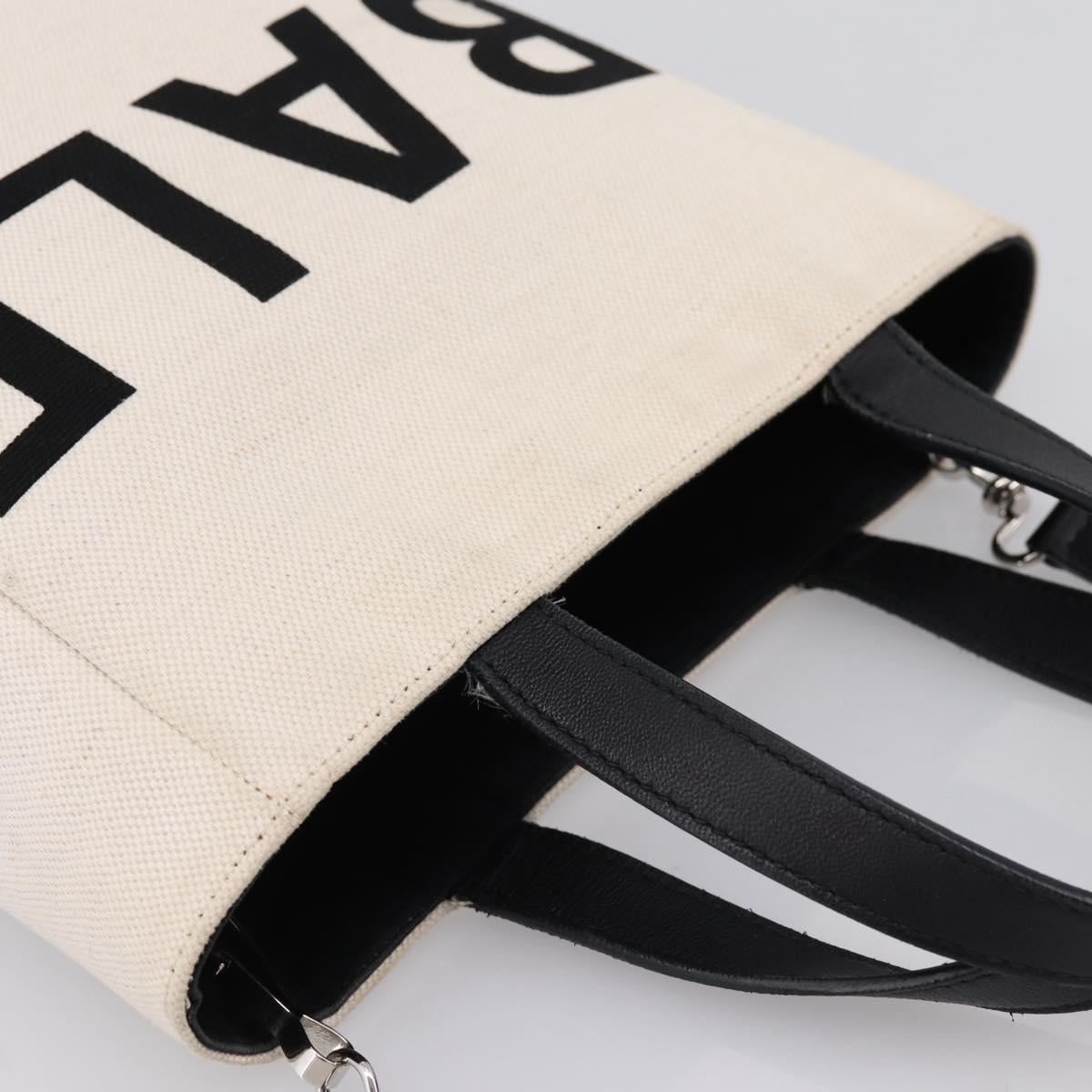 BALENCIAGA Everyday Tote Bag Canvas 2way White Black 544459 Auth ep15802