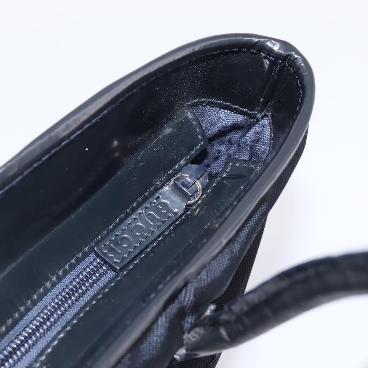 GUCCI Hand Bag Nylon Navy Silver 002 2123 0457 Auth ep15803