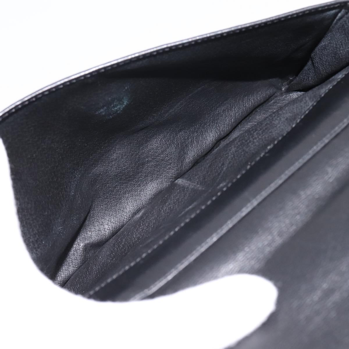 CELINE Shoulder Bag Leather Black Gold Tone Auth ep15804