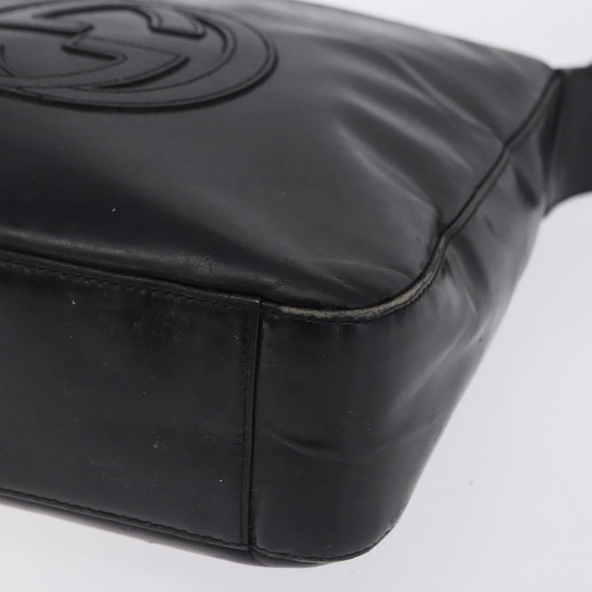 GUCCI Shoulder Bag Patent Black Auth ep15810