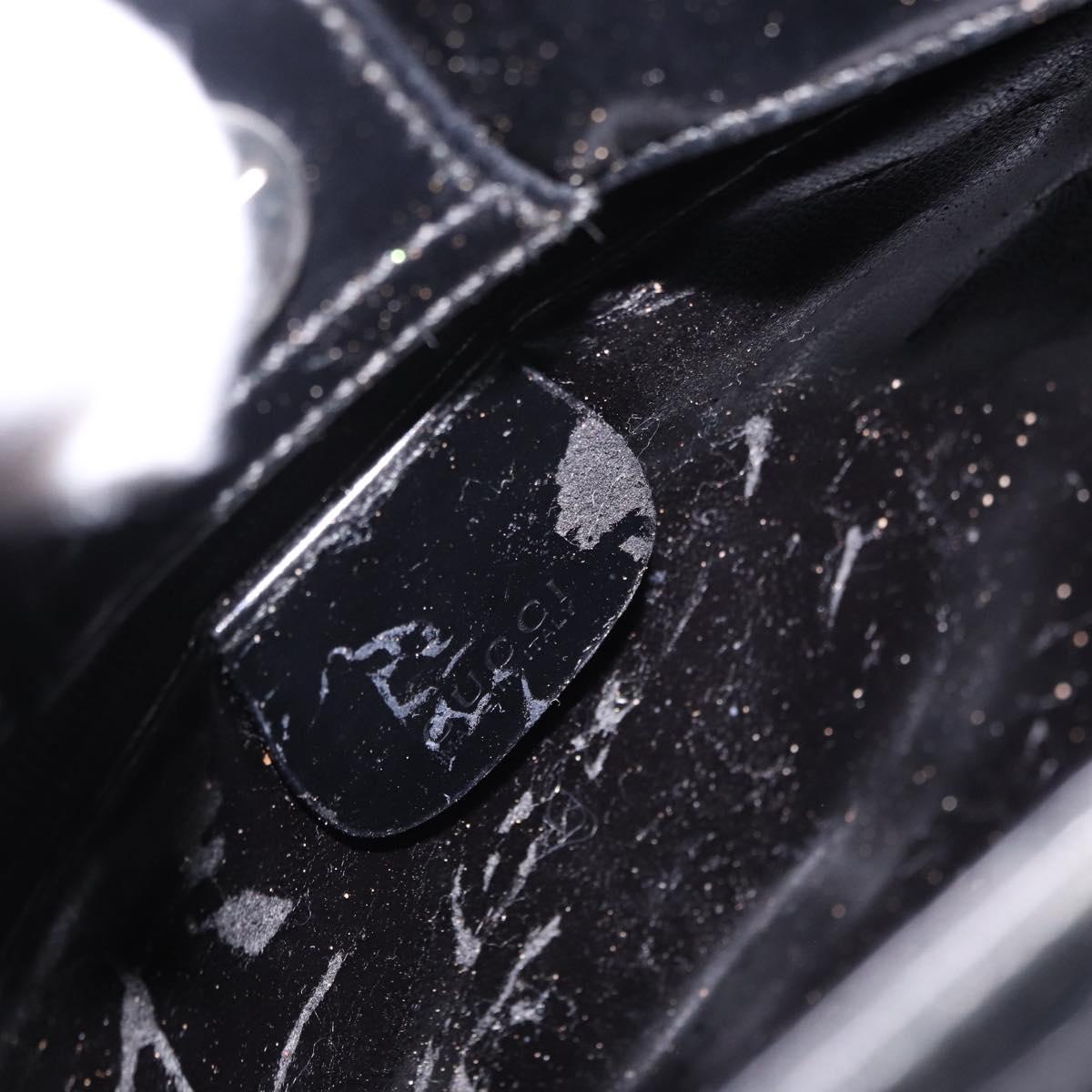 GUCCI Shoulder Bag Patent Black Auth ep15810